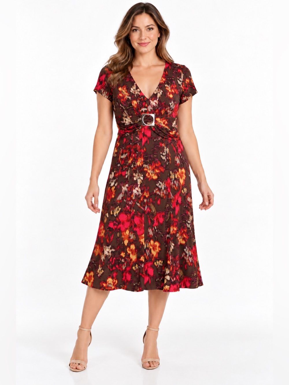 Perceptions Women’s Floral Buckle Detail Dress NWT Size 12 Petite